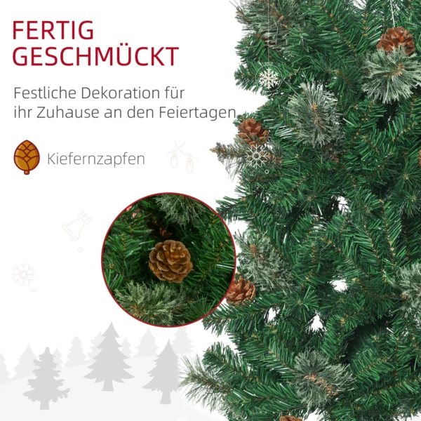 Kunstmatige Kerstboom, Slank, Dennenappels, Brandvertragend, 54 X 195 Cm, Groen