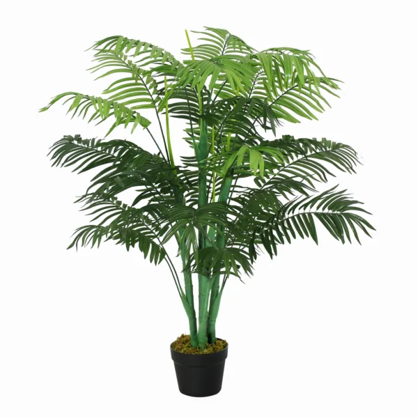 Kunstmatige Palm 125cm Groot Kunstplant Met 18 Palmbladeren In Pot Voor Woonkamer Balkon