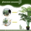 Kunstmatige Palm 125cm Groot Kunstplant Met 18 Palmbladeren In Pot Voor Woonkamer Balkon