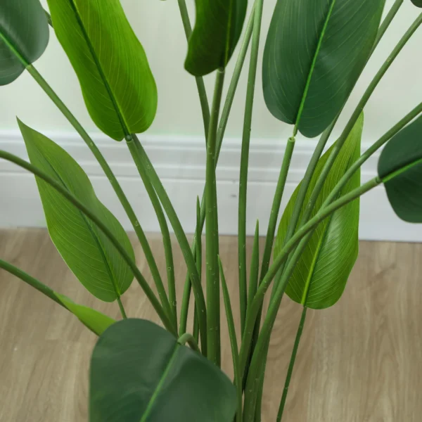 Kunstplant, Kunstmatige Plant, Cementpot, 18 Bladeren, Kunststof, Groen