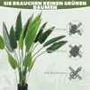 Kunstplant, Kunstmatige Plant, Cementpot, 18 Bladeren, Kunststof, Groen