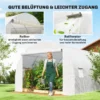Kweekkasfolie 3 X 3 M, Waterdichte Polyethyleenfolie Met Roldeur, 6 Ramen, UV bescherming Wit