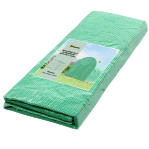 Kweekkasfolie 4 X 2 M, Waterdichte Tuinfolie Met Deur, 8 Ramen, UV bescherming, Scheurbestendig Polyethyleen Groen