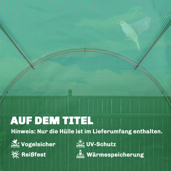 Kweekkasfolie 4 X 2 M, Waterdichte Tuinfolie Met Deur, 8 Ramen, UV bescherming, Scheurbestendig Polyethyleen Groen