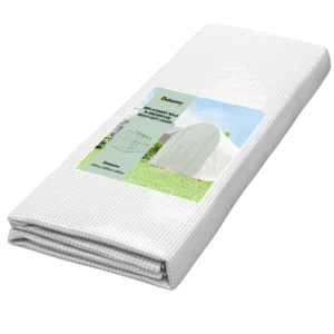 Kweekkasfolie 4 X 2 M, Waterdichte Tuinfolie Met Deur, 8 Ramen, UV bescherming, Scheurbestendig Polyethyleen Wit