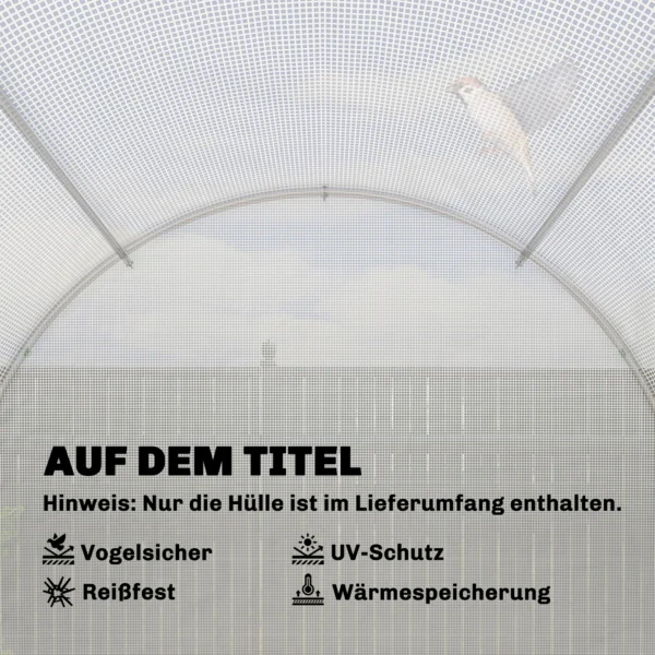 Kweekkasfolie 4 X 2 M, Waterdichte Tuinfolie Met Deur, 8 Ramen, UV bescherming, Scheurbestendig Polyethyleen Wit