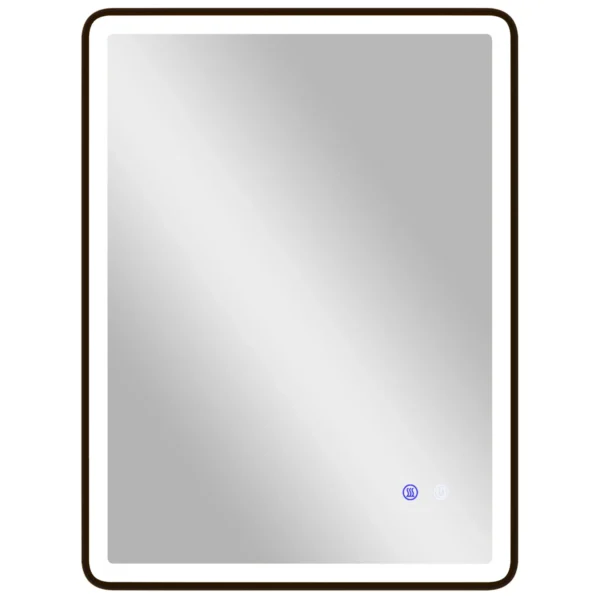 LED Badkamerspiegel Anti condens Dimbare Make upspiegel Met Verlichting 80 X 60 Cm Zwarte Rand