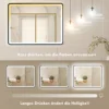 LED Badkamerspiegel Anti condens Dimbare Make upspiegel Met Verlichting 80 X 60 Cm Zwarte Rand
