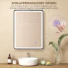LED Badkamerspiegel Anti condens Dimbare Make upspiegel Met Verlichting 80 X 60 Cm Zwarte Rand