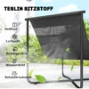 Lounge Stoel Outdoor Ergonomische Tuinstoel Met Huidvriendelijk Kussen Brede Zit Stalen Frame Donkergrijs