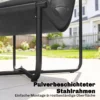 Lounge Stoel Outdoor Ergonomische Tuinstoel Met Huidvriendelijk Kussen Brede Zit Stalen Frame Donkergrijs