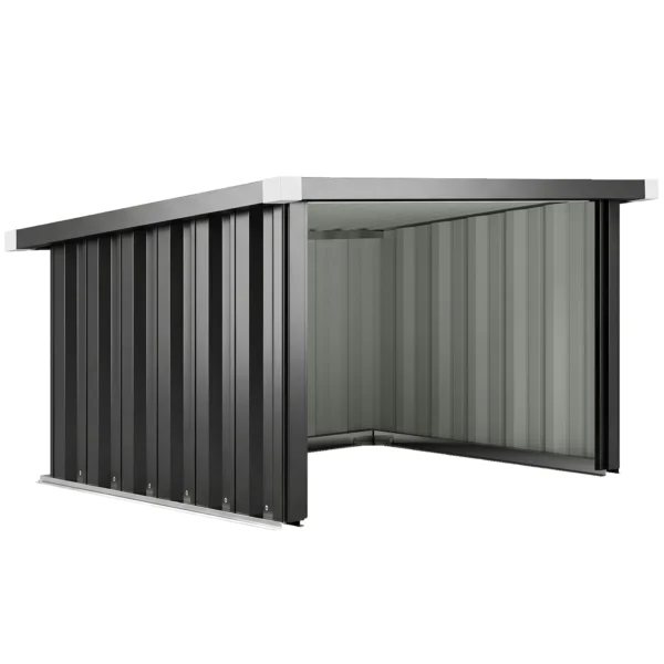 Maairobot Garage Staal 108 X 86 X 62,5 Cm Grasmaaier Garage Met Lessenaardak Beschermrand Verzinkt Staal