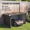 Maairobot Garage Staal 108 X 86 X 62,5 Cm Grasmaaier Garage Met Lessenaardak Beschermrand Verzinkt Staal