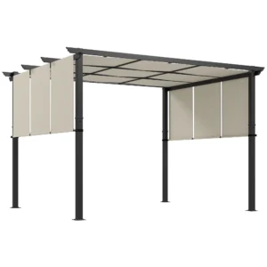 Markies Zonwering. Pergola, Weerbestendig, Incl. Bevestigingsmateriaal, 3 X 3,5 M, Beige