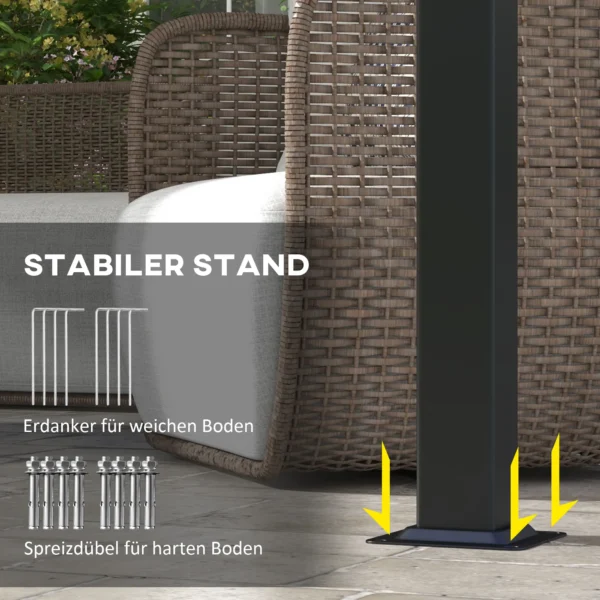 Markies Zonwering. Pergola, Weerbestendig, Incl. Bevestigingsmateriaal, 3 X 3,5 M, Beige