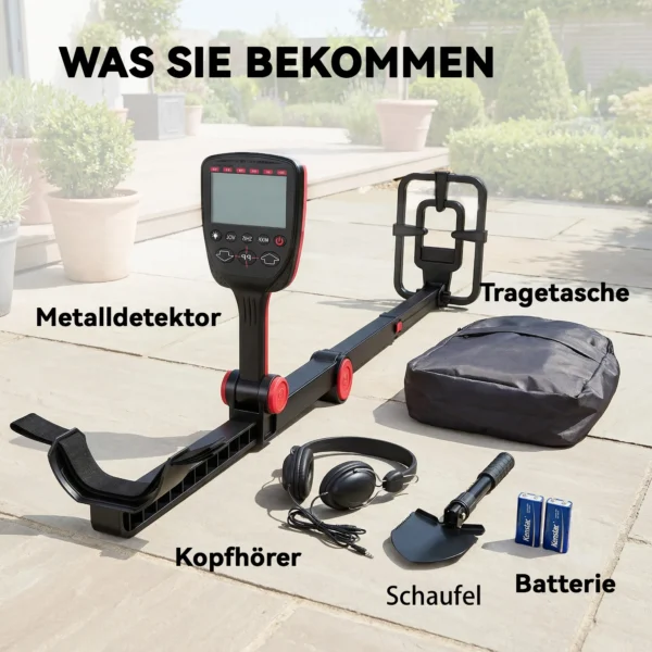 Metaaldetector IP68 Waterdicht Opvouwbaar Metaalzoeker Met 4 Modi Koptelefoon Schop Draagtas LCD display