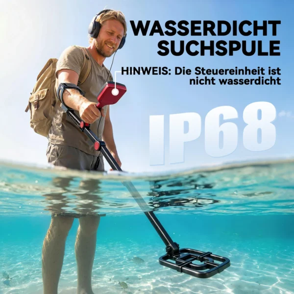 Metaaldetector IP68 Waterdicht Opvouwbaar Metaalzoeker Met 4 Modi Koptelefoon Schop Draagtas LCD display