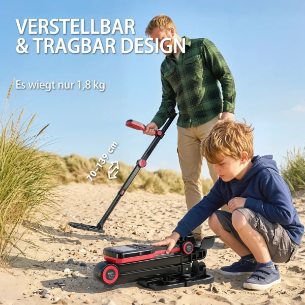 Metaaldetector IP68 Waterdicht Opvouwbaar Metaalzoeker Met 4 Modi Koptelefoon Schop Draagtas LCD display