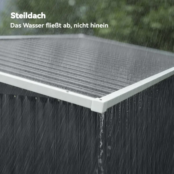 Metalen Apparatenhuis 2,68 M², Afsluitbaar Apparatenhuisje Met 3 Deuren Ventilatie Lessenaarsdak Handschoenen