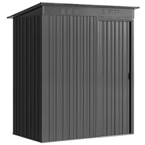 Metalen Gereedschapshuis 1,37 M², Gereedschapsschuur Met Moeiteloze Montage Zadeldak Schuifdeur Ventilatie Handschoenen