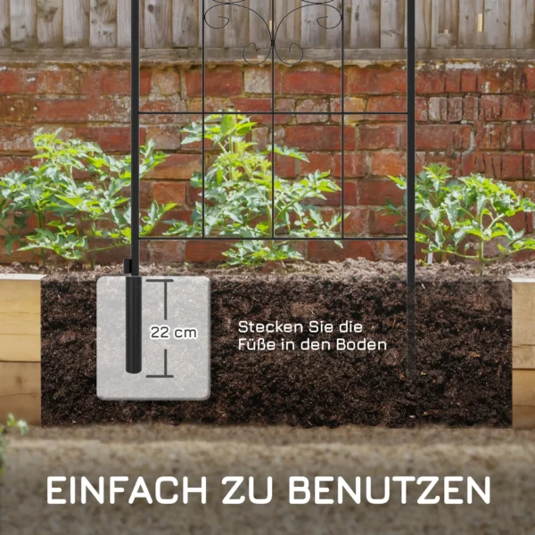 Metalen Klimrek Set Van 2 Om Te Steken Roestvrij Klimhulp Voor Klimplanten Komkommers Espalier 180 X 50 Cm