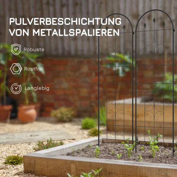 Metalen Klimrek Set Van 2 Om Te Steken Roestvrij Klimhulp Voor Klimplanten Komkommers Espalier 180 X 50 Cm