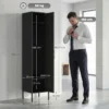 Metalen Locker Met Afsluitbare Deur En Kledingstang, Enkele Stalen Locker Voor Thuis Of Kantoor, Zwart