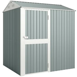 Metalen Tuinhuis 3,5 M², Hoog Afsluitbaar Tuinhuisje Met Zadeldak Ventilatie Handschoenen, 209 X 177 X 236 Cm