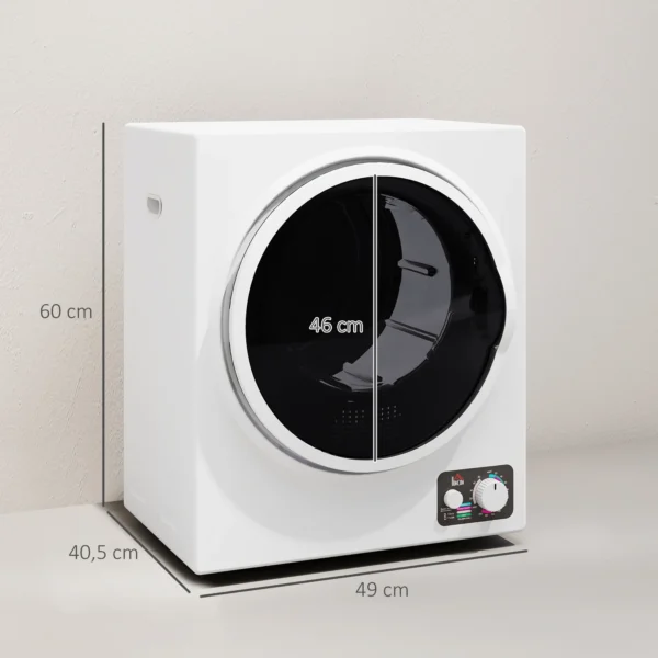 Mini Wasdroger 4 Kg Met 4 Programma's, 2 Verwarmingsniveaus, Sterilisatie Tot 65℃ 850W Voor Kleding