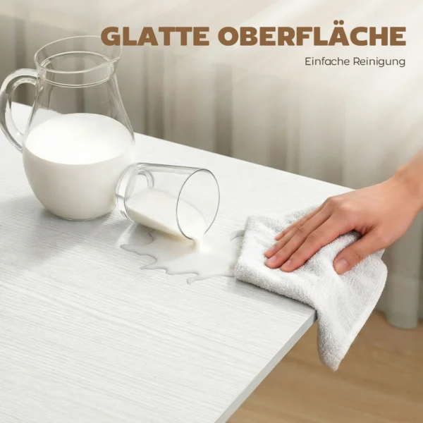 Mobiele Klaptafel Met 6 Wielen En Remmen, Opvouwbare Keukeneettafel Voor Kleine Ruimtes, Wit