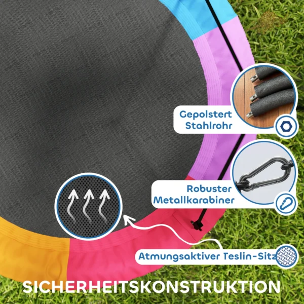 Nestschommel In Hoogte Verstelbaar, Hangschommel Ø 120 Cm Tot 300kg Voor Kinderen Van 3 8 Jaar, 120 X 120 X 180 Cm Meerkleurig