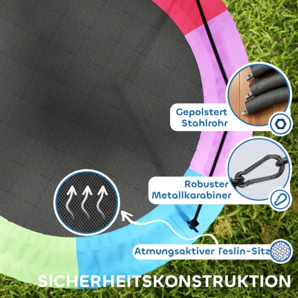 Nestschommel In Hoogte Verstelbaar, Hangschommel Tot 300kg Met Verstelbare Touwen 100 X 100 X 180 Cm Meerkleurig