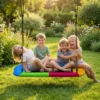 Nestschommel In Hoogte Verstelbaar, Hangschommel Tot 300kg Met Verstelbare Touwen Voor 3 8 Jaar 148x77x180 Cm Meerkleurig