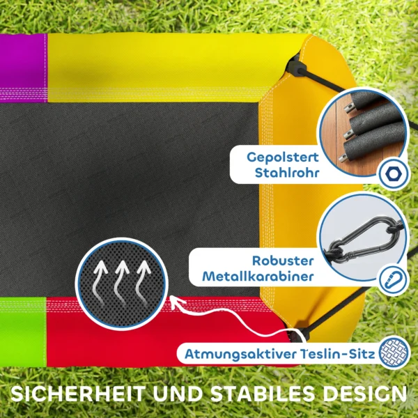 Nestschommel In Hoogte Verstelbaar, Hangschommel Tot 300kg Met Verstelbare Touwen Voor 3 8 Jaar 148x77x180 Cm Meerkleurig