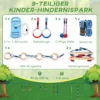 Ninja Line Kinder 10m 9 delige Slackline Set Met 2 Gymnastiekringen 3 in 1 Schommel 2 Klimstangen Voor 3 8 Jaar Meerkleurig