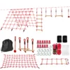 Ninja Line Kinder 10m Slackline Set Met Gymnastiekringen Schommel Klimladder Klimnet Voor 3 6 Jaar 1000x300x180 Cm Rood