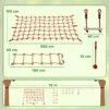 Ninja Line Kinder 10m Slackline Set Met Gymnastiekringen Schommel Klimladder Klimnet Voor 3 6 Jaar 1000x300x180 Cm Rood