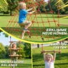 Ninja Line Kinder 10m Slackline Set Met Gymnastiekringen Schommel Klimladder Klimnet Voor 3 6 Jaar 1000x300x180 Cm Rood