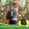 Ninja Line Kinder 10m Slackline Set Met Gymnastiekringen Schommel Klimladder Klimnet Voor 3 6 Jaar 1000x300x180 Cm Rood