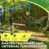 Ninja Line Kinder 24 M Slackline Set Met Gymnastiekringen 7 Obstakels Klimstang Balansbrug Voor 3 6 Jaar Rood+Blauw