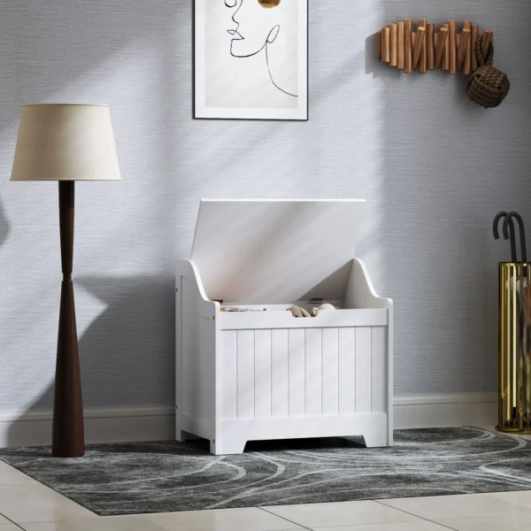 Opbergkist, Houten Kist Met Deksel, Veel Opbergruimte, Modern Ontwerp, Wit