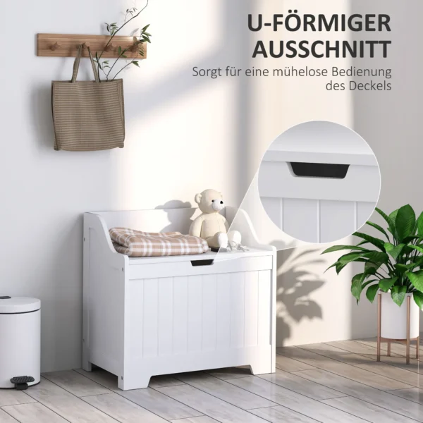 Opbergkist, Houten Kist Met Deksel, Veel Opbergruimte, Modern Ontwerp, Wit