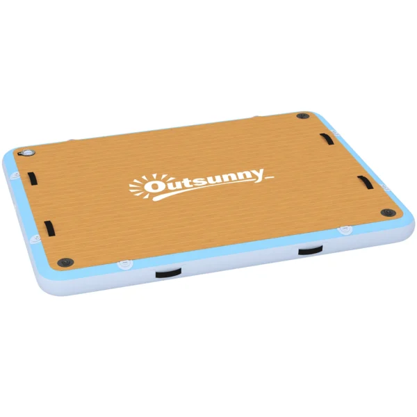 Opblaasbaar Dock Zwemdock 2,4x1,8m Opblaasbaar Drijvend Platform 4 6 Personen Met Antislip Oppervlak Ladder