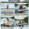 Opblaasbaar Dock Zwemdock 2,4x1,8m Opblaasbaar Drijvend Platform 4 6 Personen Met Antislip Oppervlak Ladder