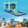 Opblaasbaar Springkasteel Speelcentrum Met Blower Glijbaan Trampoline Pierenbadje/Ballenbak Waterpistool 364x173x182 Cm Blauw