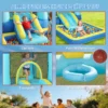 Opblaasbaar Springkasteel Speelcentrum Met Blower Glijbaan Trampoline Pierenbadje/Ballenbak Waterpistool 364x173x182 Cm Blauw