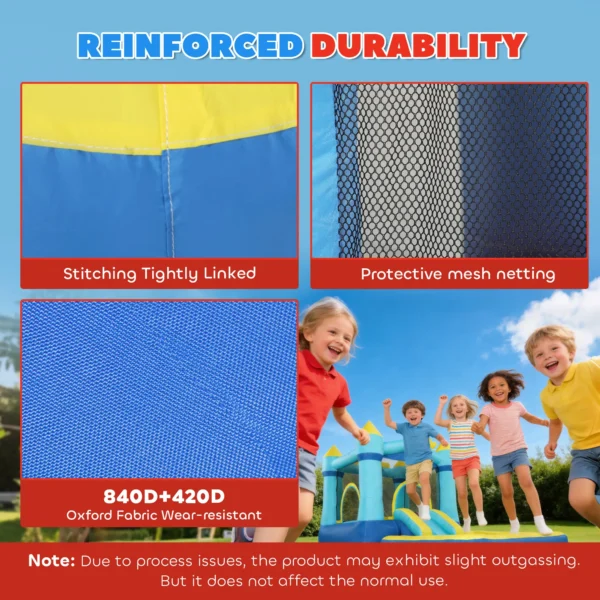 Opblaasbaar Springkasteel Speelcentrum Met Blower Glijbaan Trampoline Pierenbadje/Ballenbak Waterpistool 364x173x182 Cm Blauw