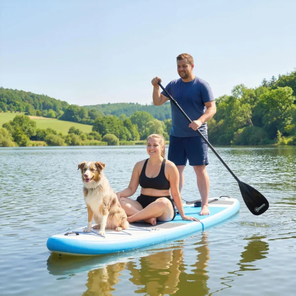 Opblaasbare Stand Up Paddle Board Set 320cm SUP Board Met Verstelbare Peddel Antislip EVA Deck Voetriem Pomp