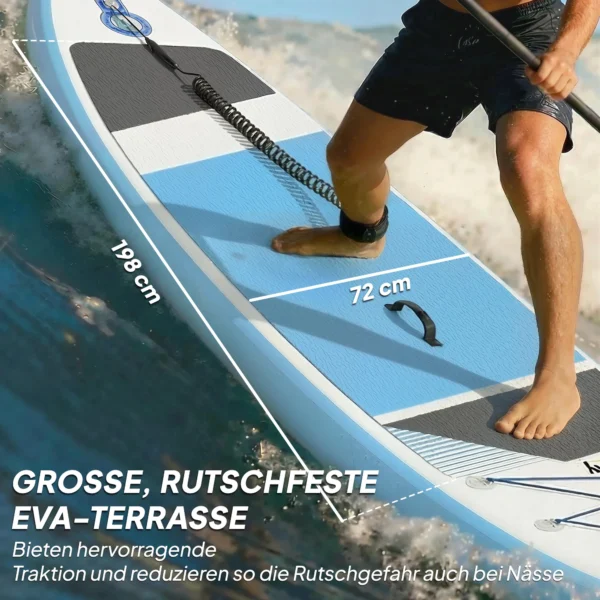 Opblaasbare Stand Up Paddle Board Set 320cm SUP Board Met Verstelbare Peddel Antislip EVA Deck Voetriem Pomp