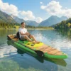 Opblaasbare Stand Up Paddle Board Set 335cm SUP Board Met Kajak Zitje, Verstelbare Dubbele Peddel Voetband